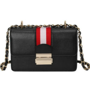 Stripe Chain Shoulder Bag